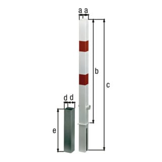 GAH Alberts Absperrpfosten Passau 70x70 mm Dreik. Einbet.