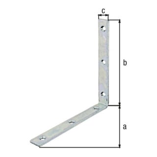 GAH Alberts Balkenwinkel 160x160x20x5mm Stahl roh, gelb galvanisch verzinkt