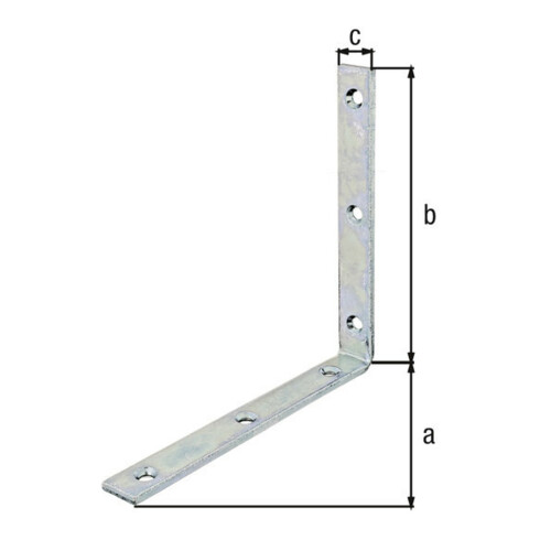 GAH Alberts Balkenwinkel 160x160x20x5mm Stahl roh, gelb galvanisch verzinkt