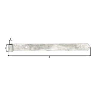 GAH Alberts Bande de porte droite, pour carré 16mm 500mm acier, galvanisé à chaud