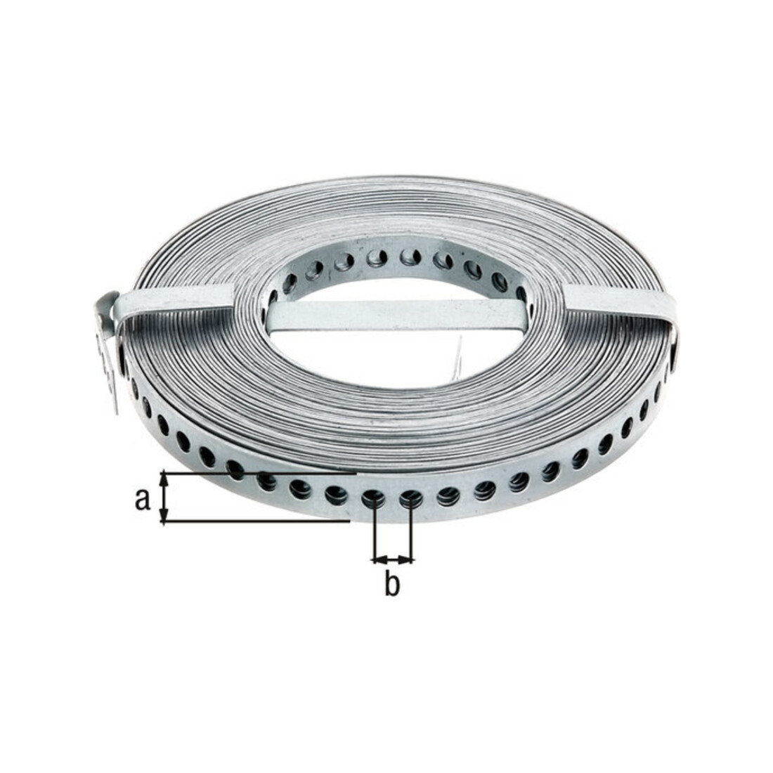 GAH Alberts Bande perforée 12 mm x 0,8 mm x rouleau 10 m acier galvanisé sendzimir
