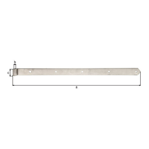 GAH Alberts Bandeau de porte droit, pour broche 16mm 800mm acier inoxydable mat