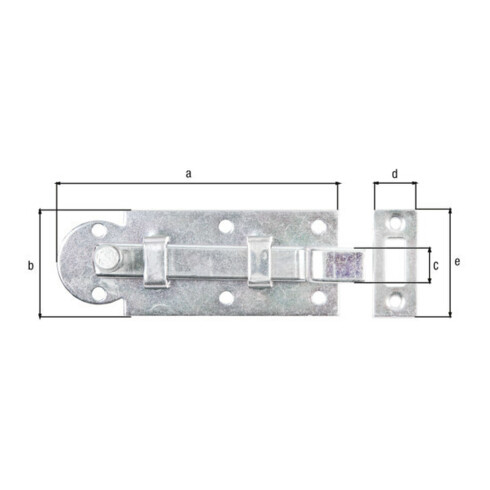 GAH Alberts Barre de fenêtre avec fixation, gâche courbée B30xL80, course 12mm, acier galvanisé