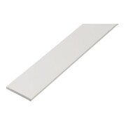 GAH Alberts barre plate lisse, non percée, L1000mm l30mm, ép3mm plastique blanc intégral