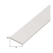 GAH Alberts Barre plate lisse, non percée, L2000mm l30mm É3mm plastique blanc continu
