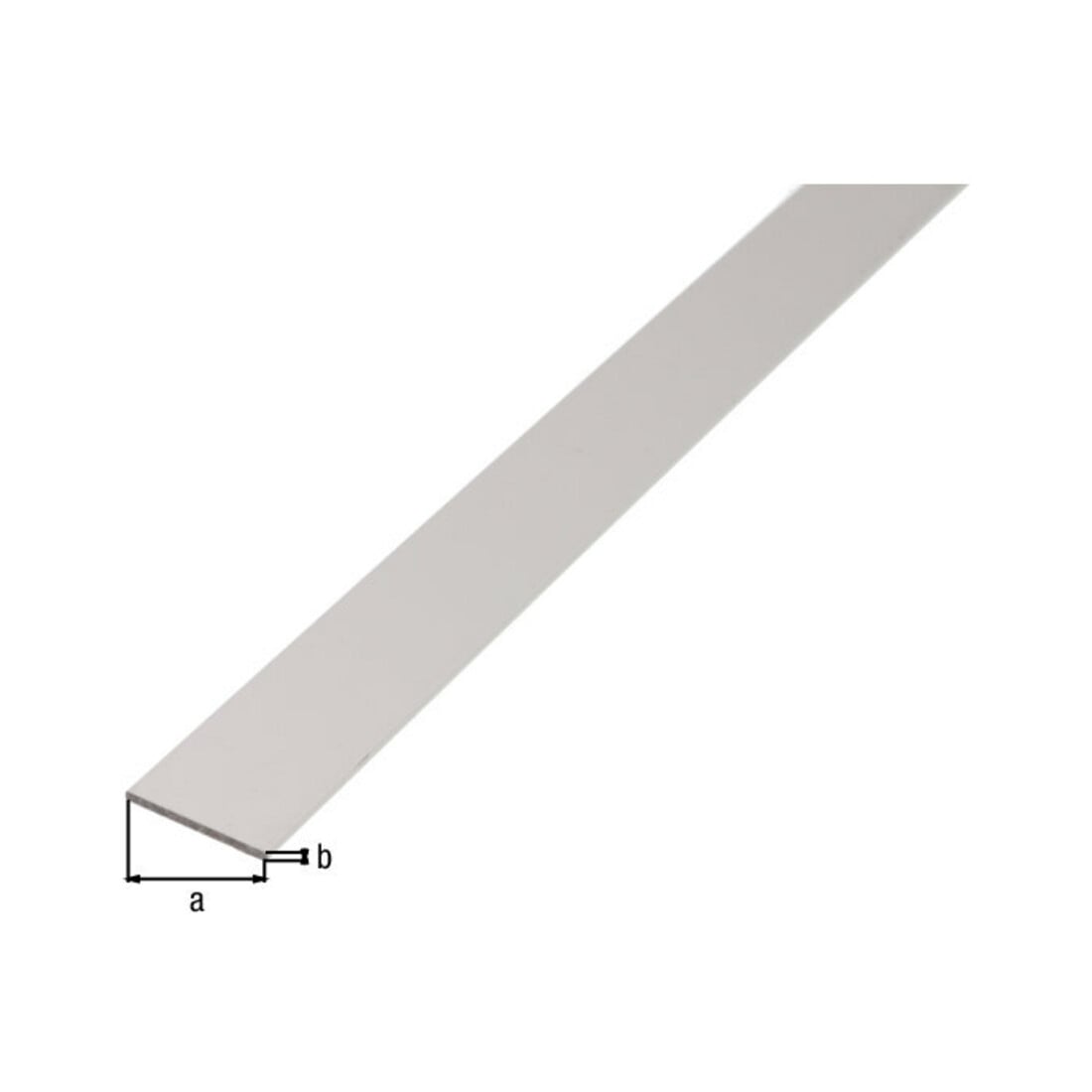 GAH Alberts Barre plate lisse, non trouée, L1000mm l50mm, e3mm Aluminium argenté anodisé
