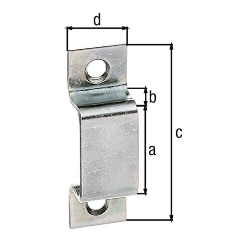 GAH Alberts Boucle pour loquet L 13 mm, l 44 mm Acier, galvanisé