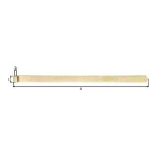GAH Alberts Chargement de porte droit, pour carré 16 mm 400 mm acier, galvanisé à chaud