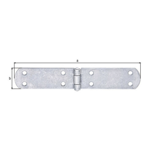 GAH Alberts Charnière à caisse avec goupille rivetée, L 200 mm acier inoxydable mat