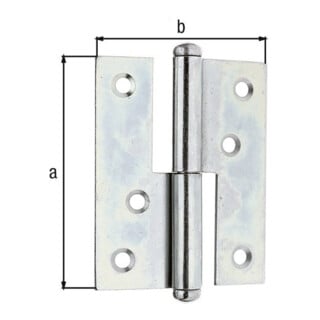 GAH Alberts Charnière de levage de porte angulaire, L65xH80mm galvanisée
