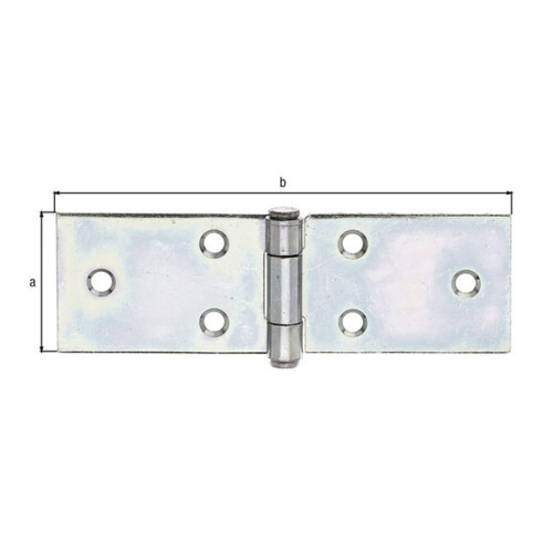 GAH Alberts Charnière de meuble L 101 mm, l 32 mm acier, jaune zingué sendzimir