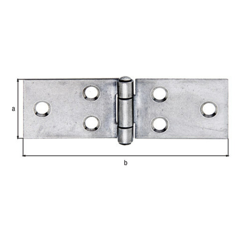 GAH Alberts Charnière de meuble L 101mm, l 32mm Acier inoxydable résistant à la rouille