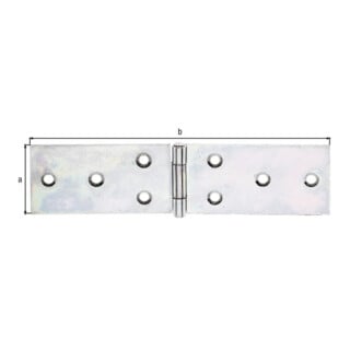 GAH Alberts Charnière de meuble L 160 mm, l 37 mm acier, zingué sendzimir