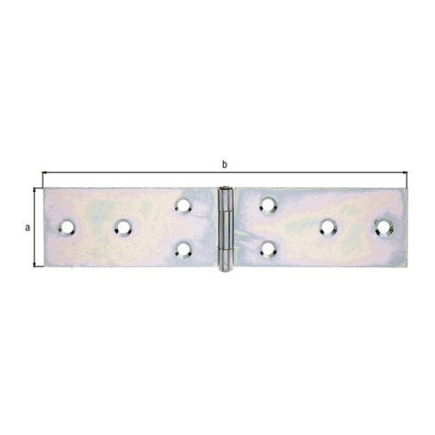 GAH Alberts Charnière de meuble L 181 mm, l 40 mm acier, jaune zingué sendzimir