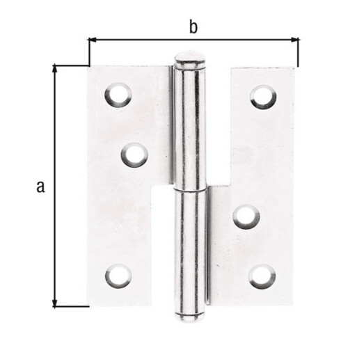 GAH Alberts Charnière de porte à levier angulaire, L65xH80mm galvanisée
