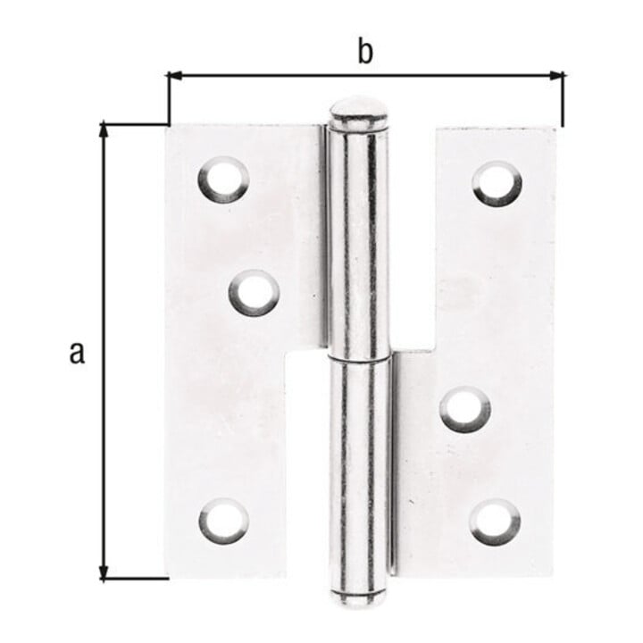 GAH Alberts Charnière de porte à levier angulaire, L65xH80mm galvanisée