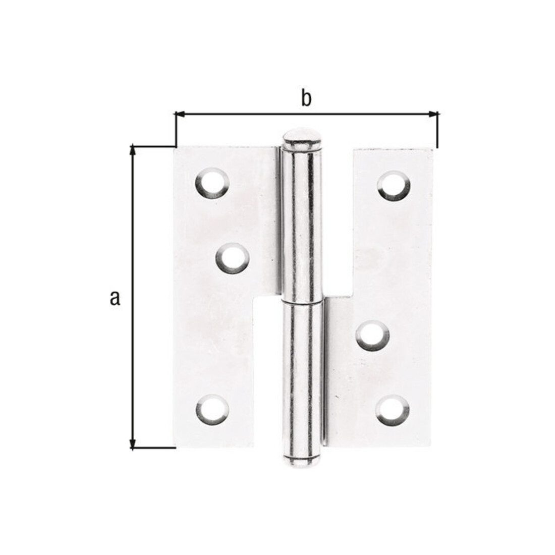 GAH Alberts Charnière de porte à levier angulaire, L65xH80mm galvanisée