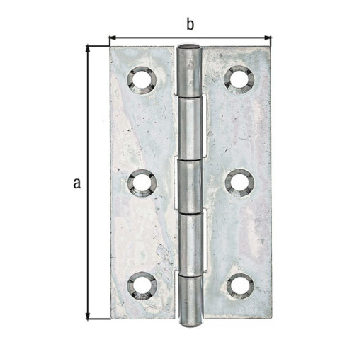 GAH Alberts Charnière de porte angulaire, L45xH82mm avec goupille inox zinguée
