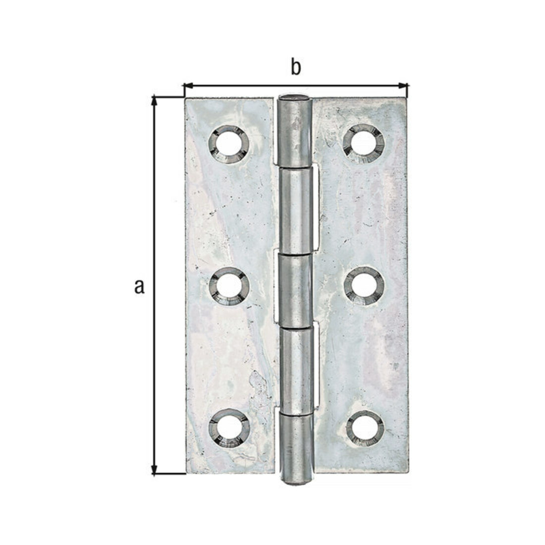GAH Alberts Charnière de porte angulaire, L45xH82mm avec goupille inox zinguée
