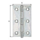 GAH Alberts Charnière de porte angulaire, L45xH82mm avec goupille inox zinguée-4