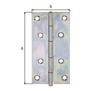 GAH Alberts Charnière de porte angulaire, L49xH100mm avec axe inox riveté jaune, sendzimir