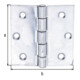 GAH Alberts Charnière de porte avec axe inox amovible carré, L76xH76mm inox mat-1