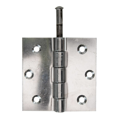 GAH Alberts Charnière de porte avec axe inox amovible carré, L76xH76mm inox mat