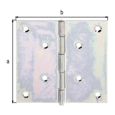GAH Alberts Charnière de porte carrée, L100xH100mm avec axe inox renforcé