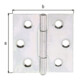 GAH Alberts Charnière de porte carrée, L38xH38mm avec axe inox serti-1
