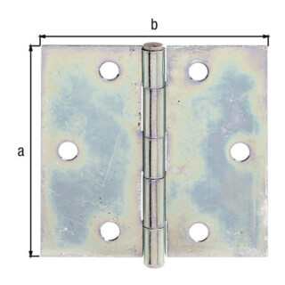 GAH Alberts Charnière de porte carrée, L82xH82mm avec axe inox riveté