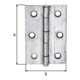 GAH Alberts Charnière de porte demi-large, roulée L58xH80mm Acier inoxydable, inoxydable-3