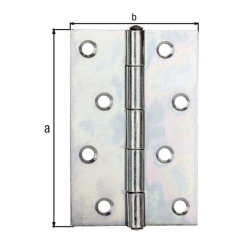 GAH Alberts Charnière de porte demi-large, roulée L65xH101mm galvanisée sendzimir