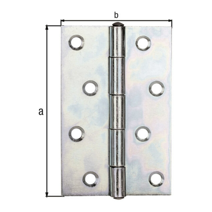 GAH Alberts Charnière de porte demi-large, roulée L65xH101mm galvanisée sendzimir
