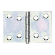 GAH Alberts Charnière de porte large, L74xH50mm avec axe inox poli zingué