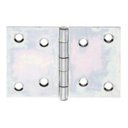 GAH Alberts Charnière de porte large, L90xH60mm avec axe inox encastré zingué sendzimir