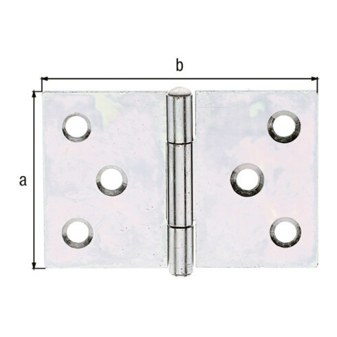 GAH Alberts Charnière de porte large, roulée L58xH40mm galvanisée sendzimir