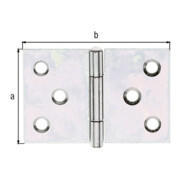 GAH Alberts Charnière de porte large, roulée L58xH40mm galvanisée sendzimir