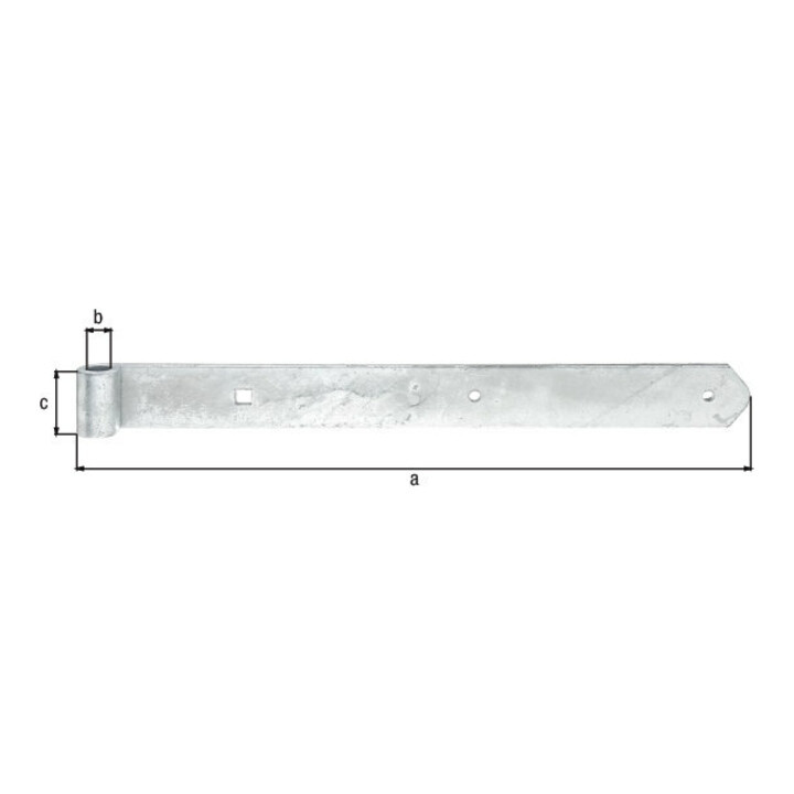 GAH Alberts Charnière droite pour portail, pour axe 13 mm 400 mm acier galvanisé