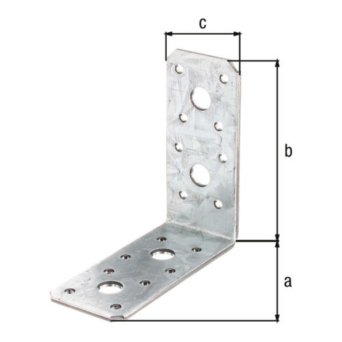 GAH Alberts Connecteur d'angle 90x90x40x3mm acier brut, galvanisé sendzimir