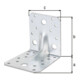 GAH Alberts Connecteur d'angle avec nervure 105x105x90mm acier galvanisé CE-3