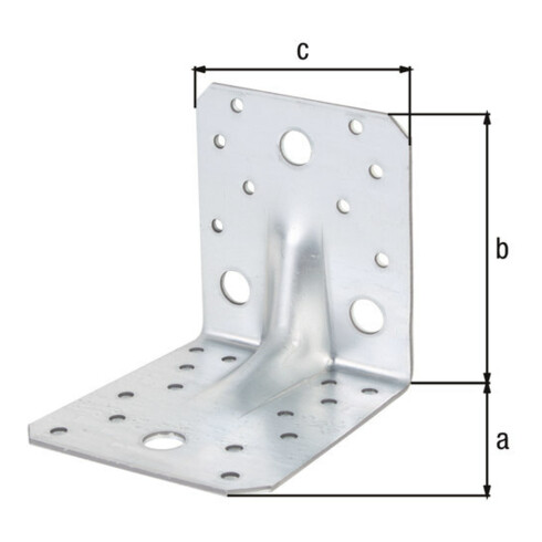 GAH Alberts Connecteur d'angle avec nervure 105x105x90mm acier galvanisé CE