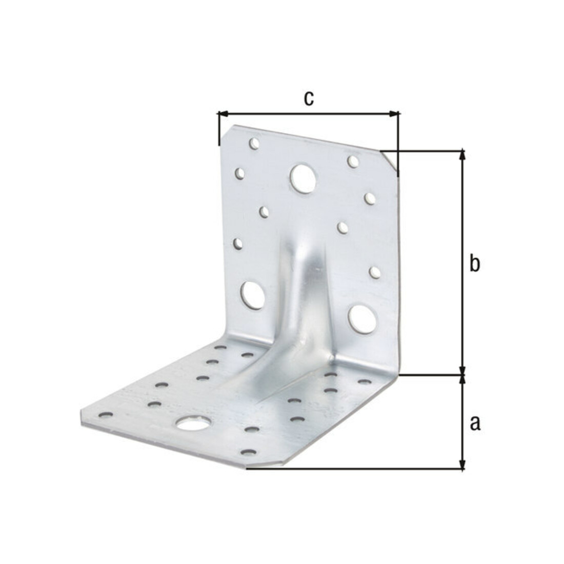 GAH Alberts Connecteur d'angle avec nervure 105x105x90mm acier galvanisé CE