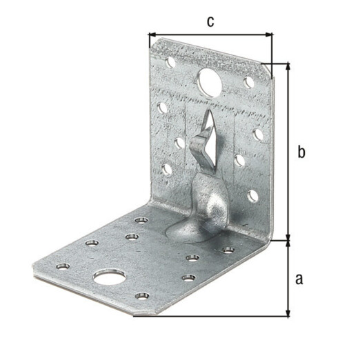 GAH Alberts Connecteur d'angle avec nervure 70x70x55mm acier galvanisé