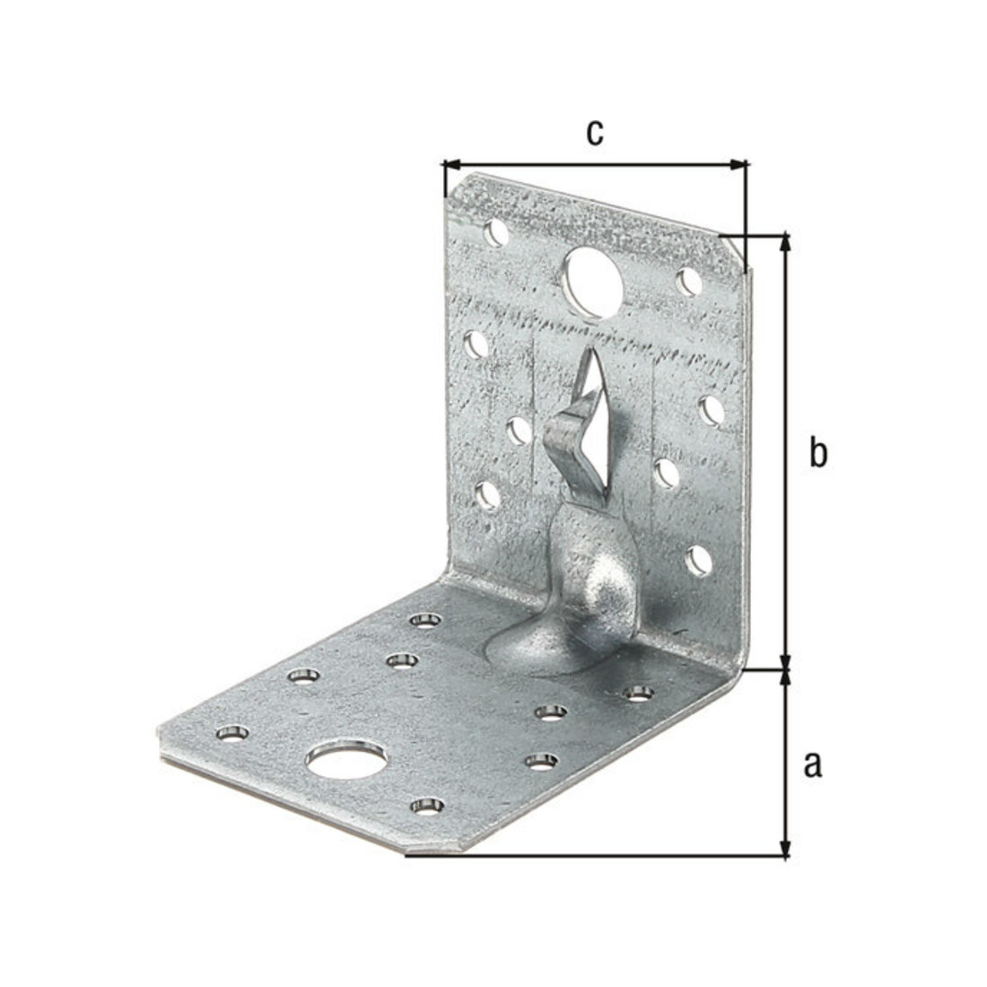 GAH Alberts Connecteur d'angle avec nervure 70x70x55mm acier galvanisé