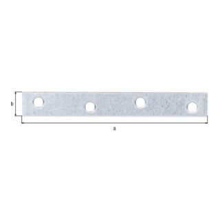 GAH Alberts Connecteur plat 120 x 16 mm acier, jaune zingué sendzimir