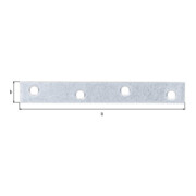 GAH Alberts Connecteur plat 120 x 16 mm acier, jaune zingué sendzimir