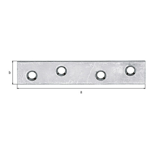 GAH Alberts Connecteur plat 80 x 15 mm acier, jaune zingué sendzimir
