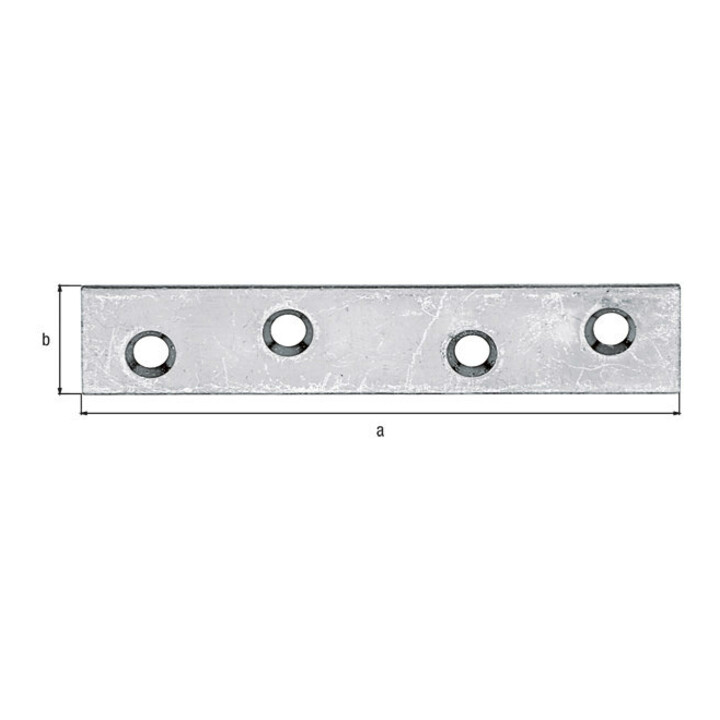 GAH Alberts Connecteur plat 80 x 15 mm acier, jaune zingué sendzimir