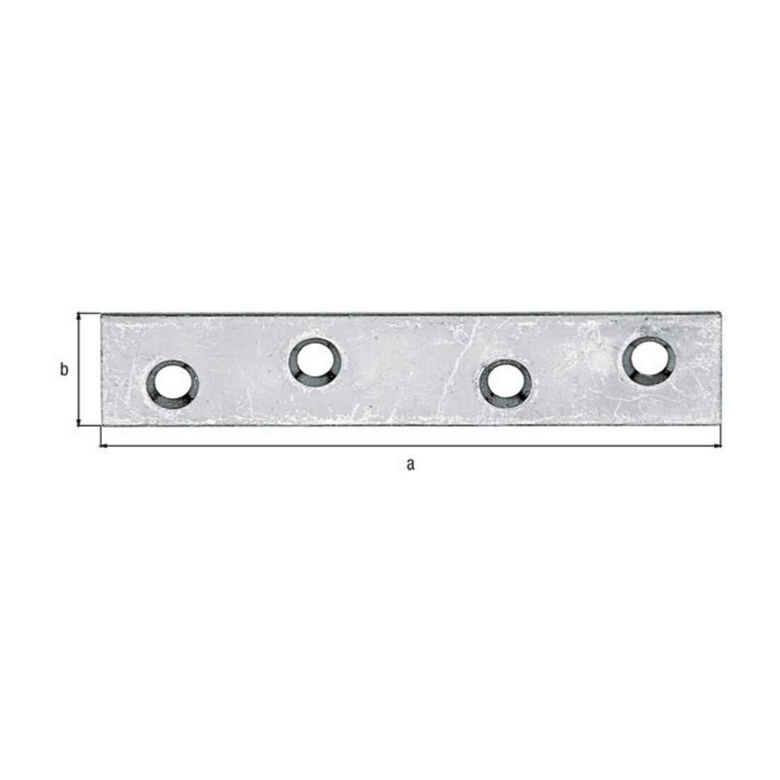 GAH Alberts Connecteur plat 80 x 15 mm acier, jaune zingué sendzimir