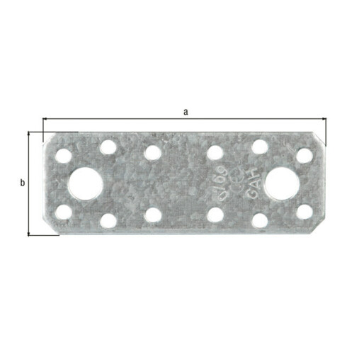 GAH Alberts Connecteur plat droit 100x35x100x2,5 mm acier galvanisé CE